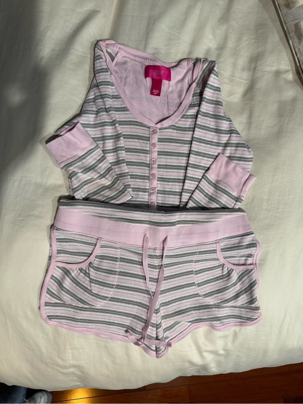 Striped Pink Short Pajama Set - Women's Intimate